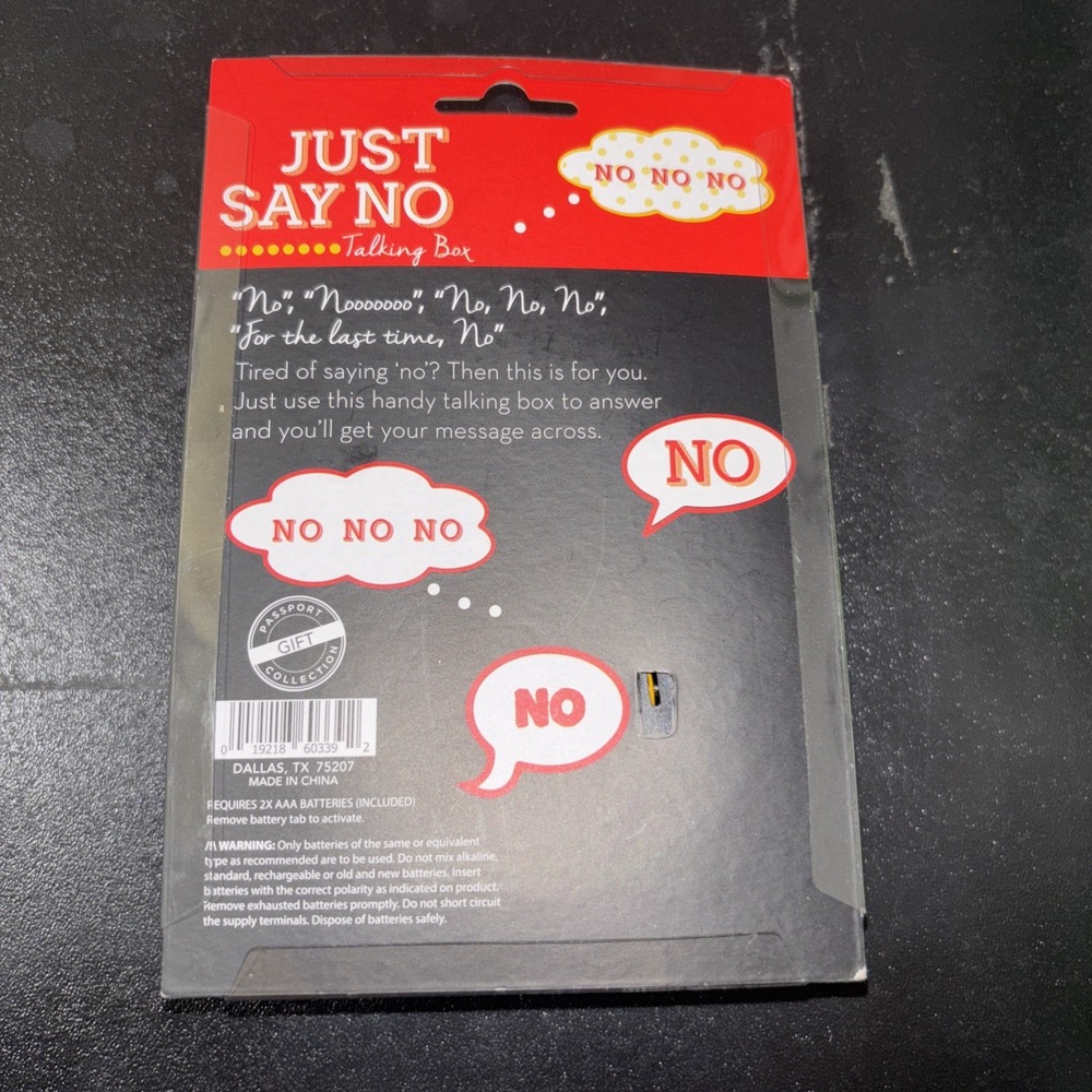 "Just Say No" Talking Box - 10 Different Recorded Sayings Push‎ Button Gift Toy - Picture 2 of 2